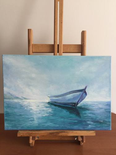Blue Bright Sea and Boat thumb