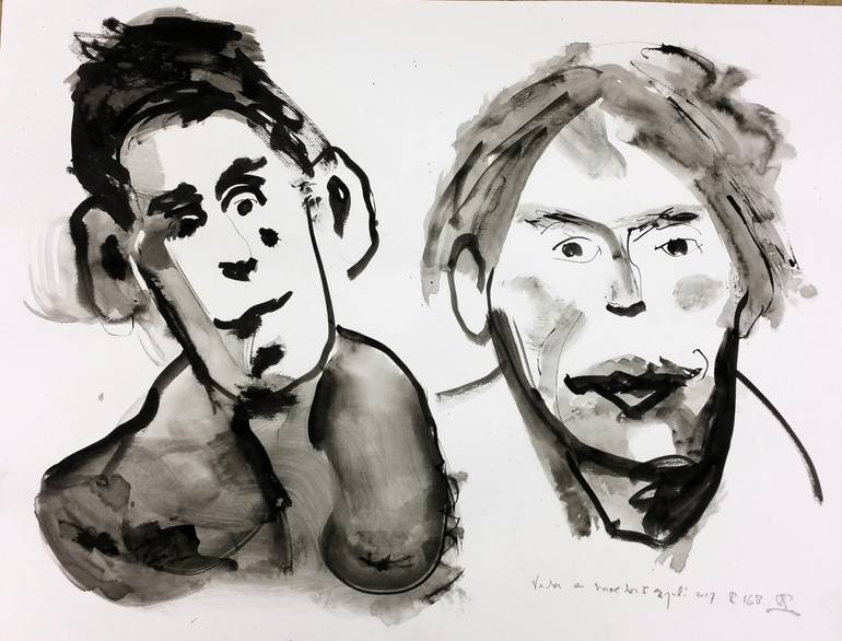 Original Contemporary People Drawing by Roeland Schweitzer