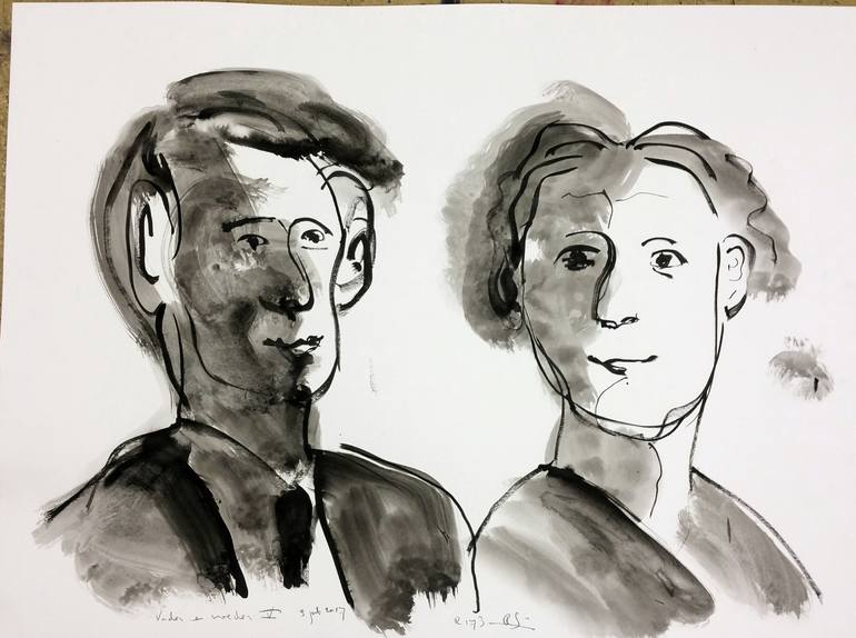 Original Contemporary People Drawing by Roeland Schweitzer