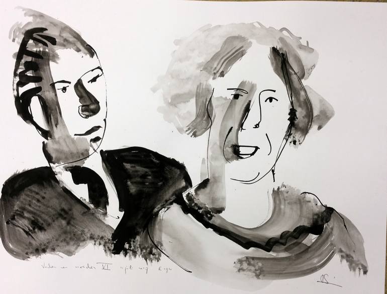 Original Contemporary People Drawing by Roeland Schweitzer
