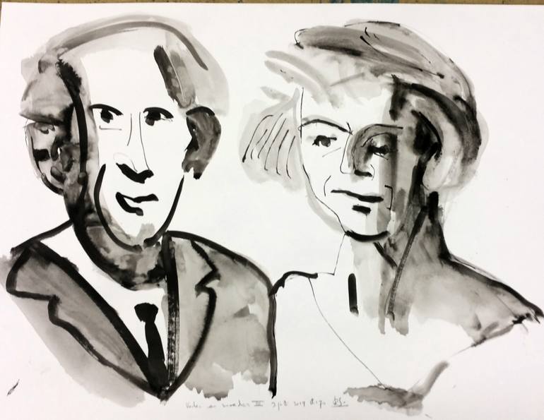 Original Contemporary People Drawing by Roeland Schweitzer