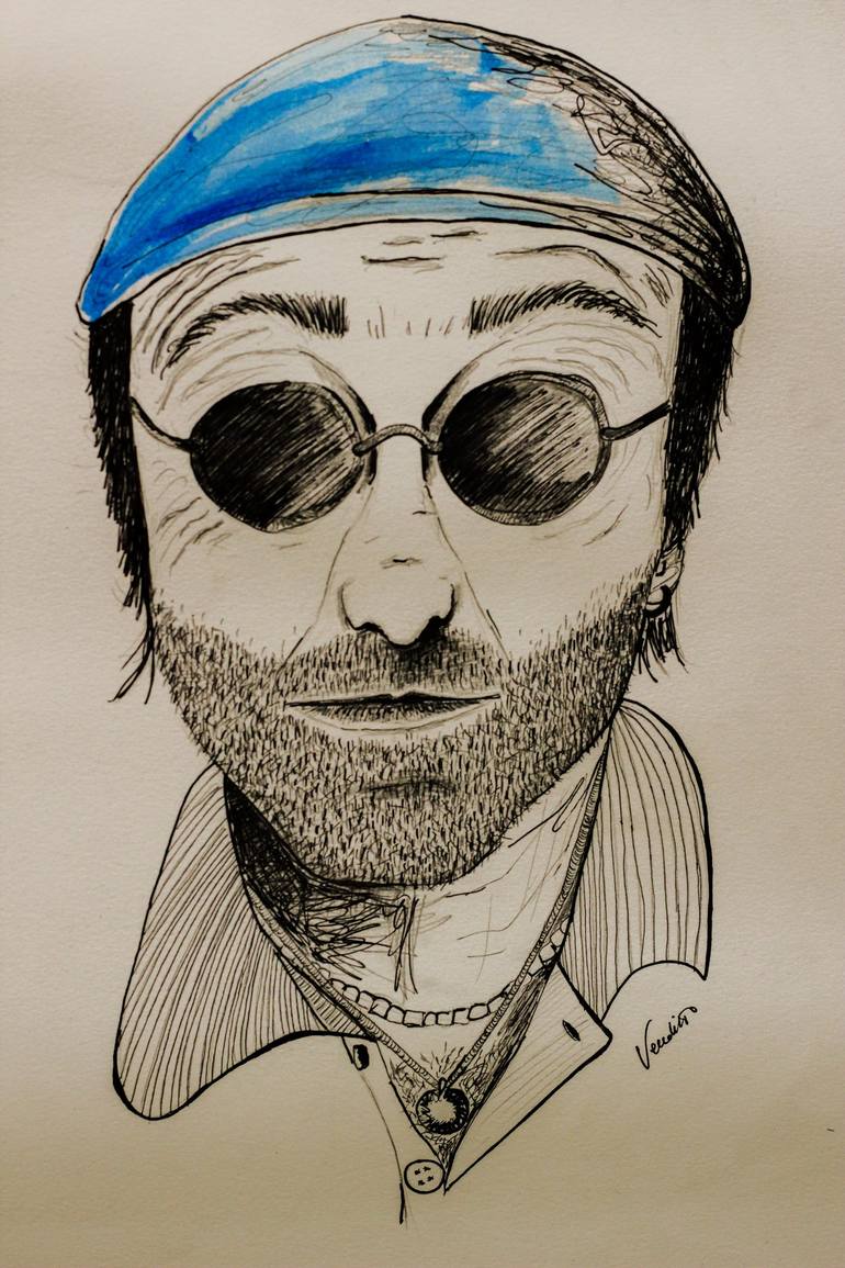 Lucio Dalla Drawing by Anna Venditto