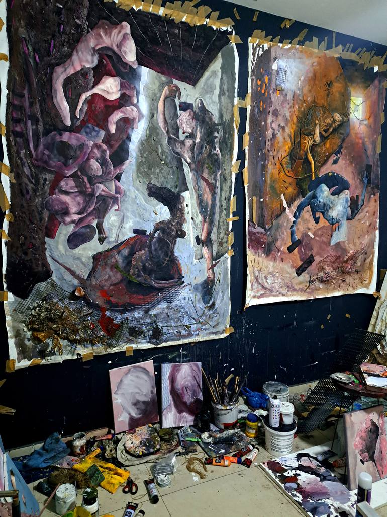 Original Abstract Expressionism Politics Painting by Philippe Farhat