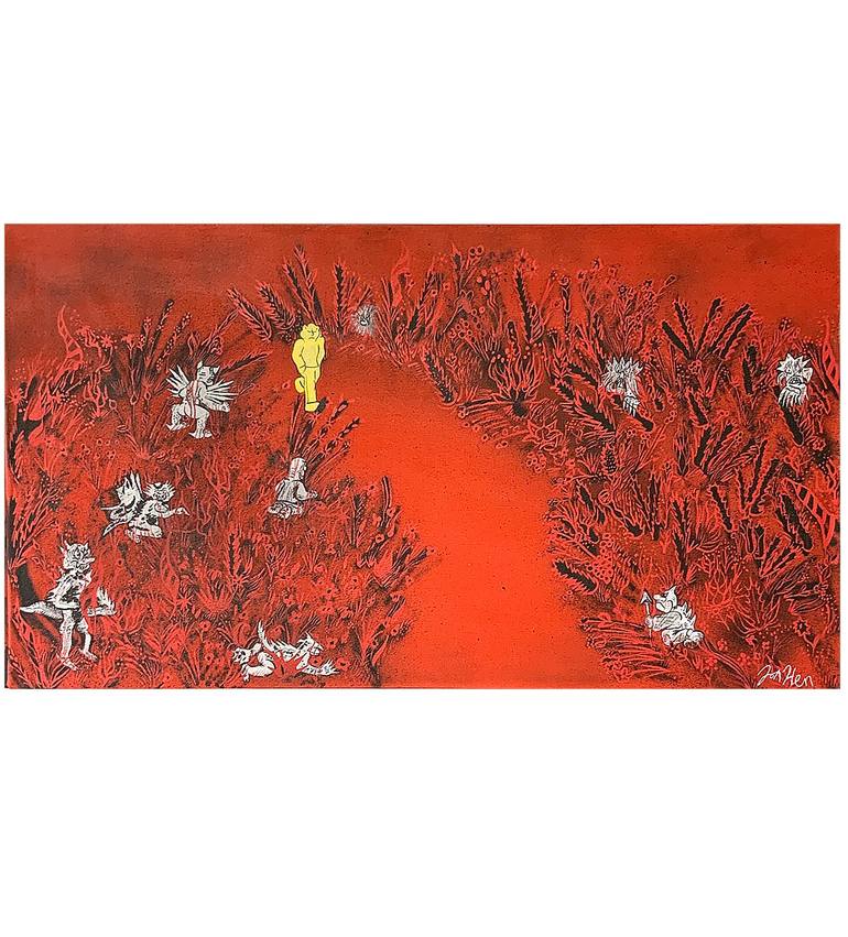 Original Abstract Painting by Jon Hen  Abstract Art on Canvas  Hood Famous