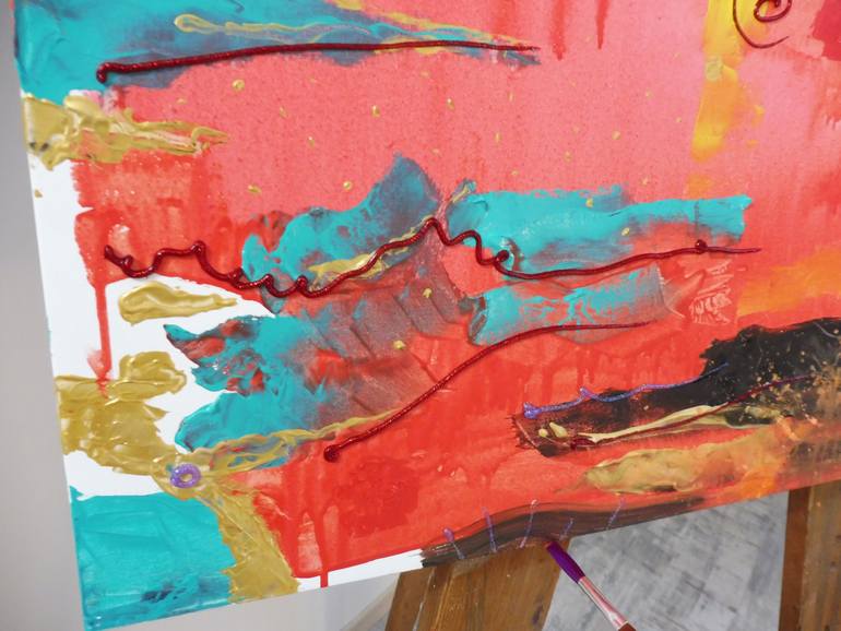 Original Abstract Expressionism Abstract Mixed Media by Franca Dariol