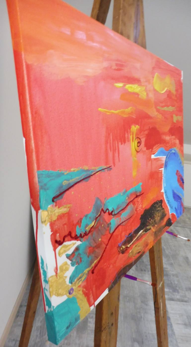 Original Abstract Expressionism Abstract Mixed Media by Franca Dariol