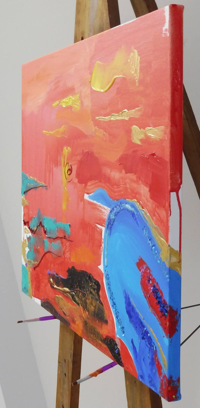 Original Abstract Expressionism Abstract Mixed Media by Franca Dariol