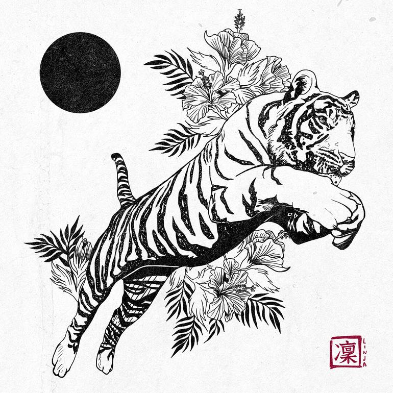 Le Tigre White - Tiger Poster