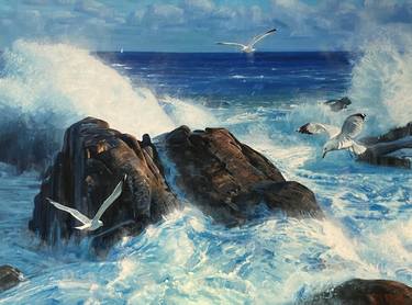 Original Impressionism Seascape Paintings by Paul Cheng