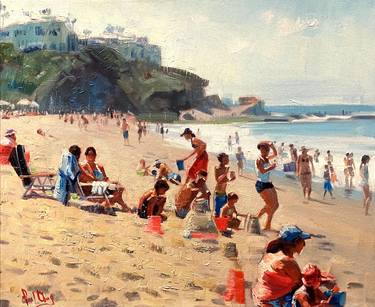 Original Impressionism Beach Paintings by Paul Cheng