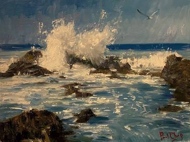 Original Impressionism Beach Paintings by Paul Cheng