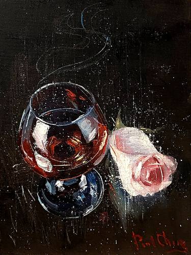 wine glass and Rose thumb