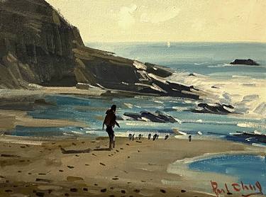 Original Impressionism Beach Paintings by Paul Cheng