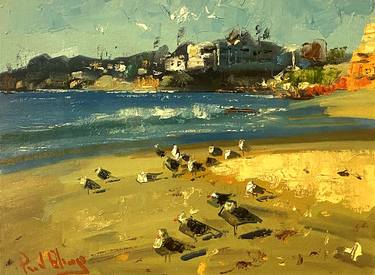 Original Impressionism Beach Paintings by Paul Cheng