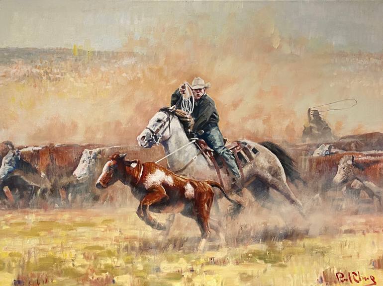 On the Chase Painting by Paul Cheng | Saatchi Art