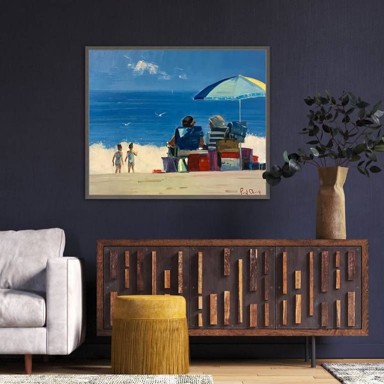 Original Beach Painting by Paul Cheng