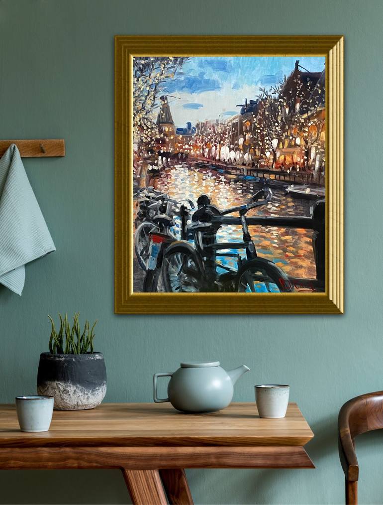 Original Impressionism Cities Painting by Paul Cheng