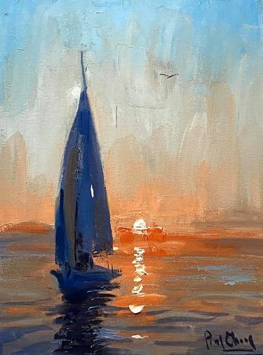 Original Impressionism Seascape Paintings by Paul Cheng