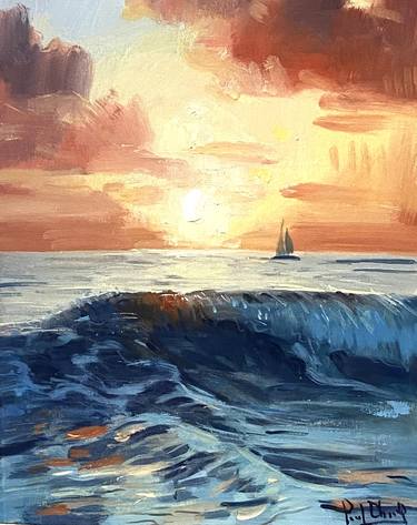 Print of Impressionism Seascape Paintings by Paul Cheng