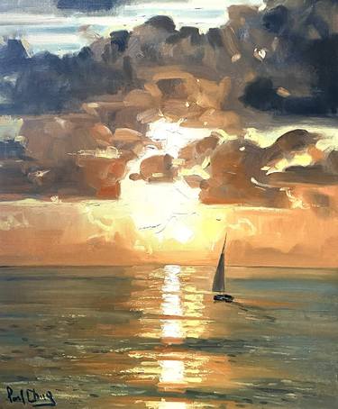 Original Impressionism Seascape Paintings by Paul Cheng