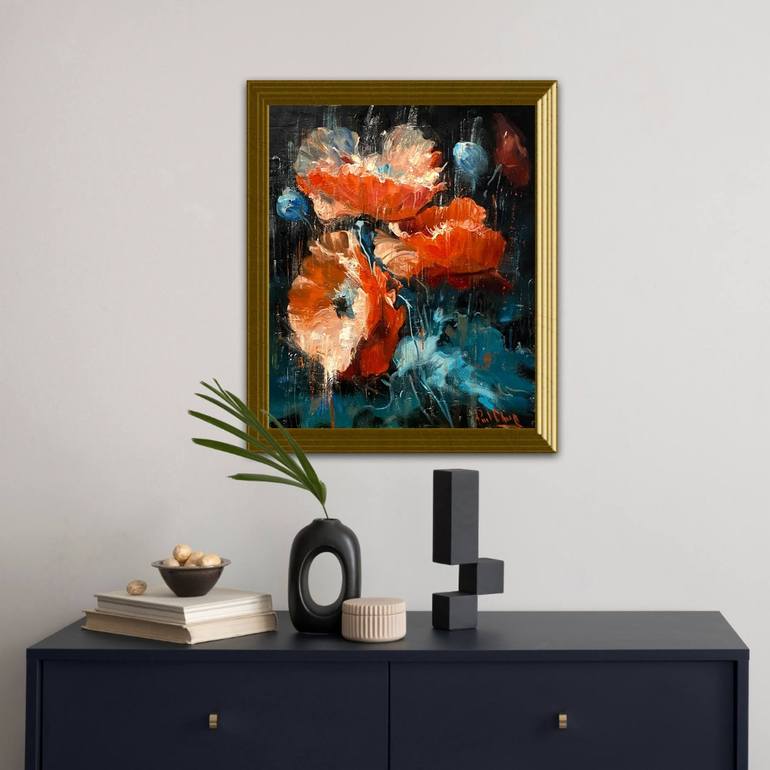 Original Impressionism Floral Painting by Paul Cheng