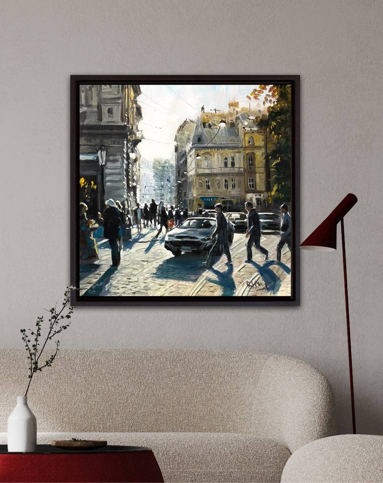 Original Impressionism Cities Painting by Paul Cheng