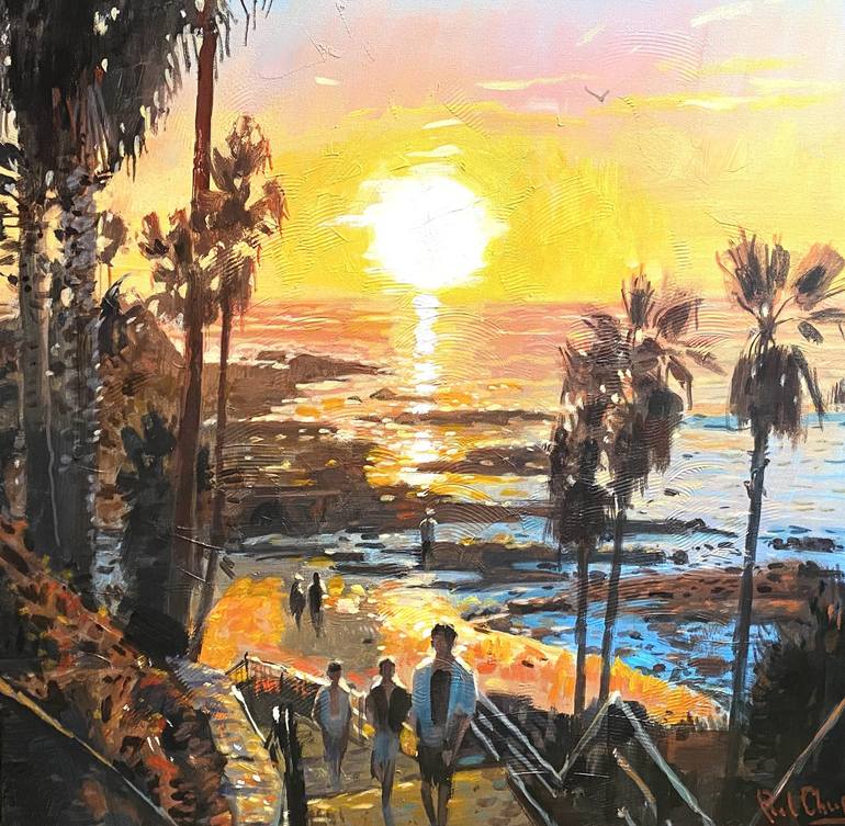 Print of Impressionism Seascape Paintings by Paul Cheng