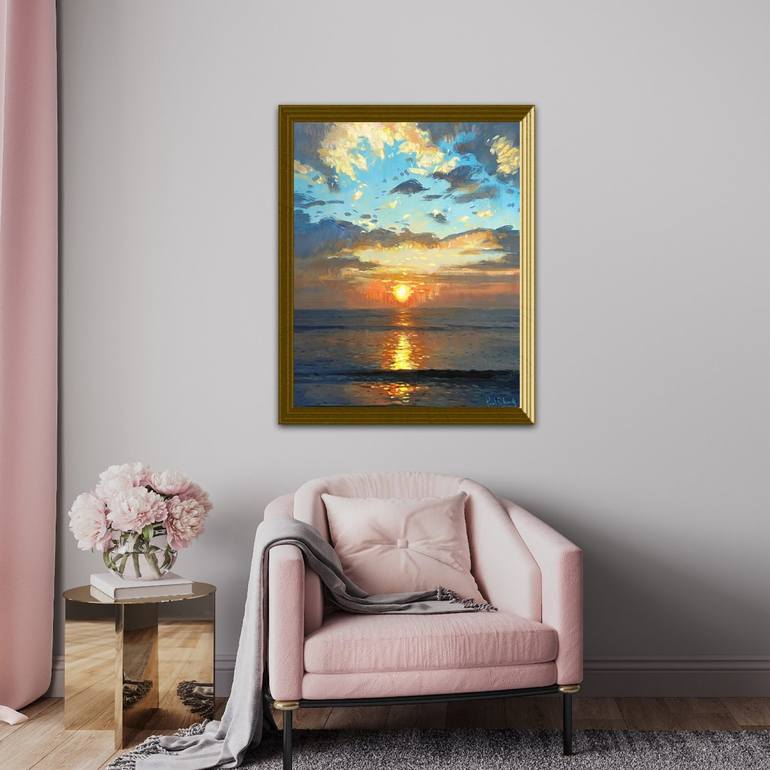 Original Impressionism Seascape Painting by Paul Cheng