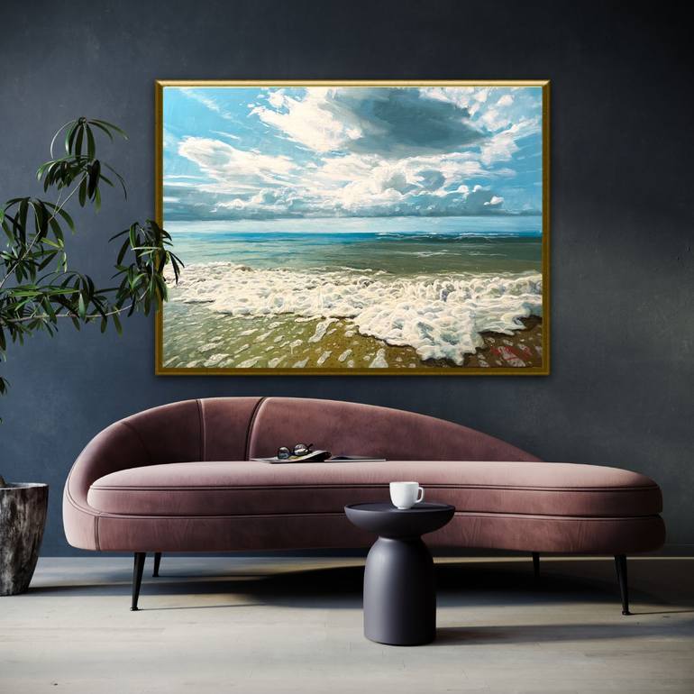 Original Impressionism Seascape Painting by Paul Cheng