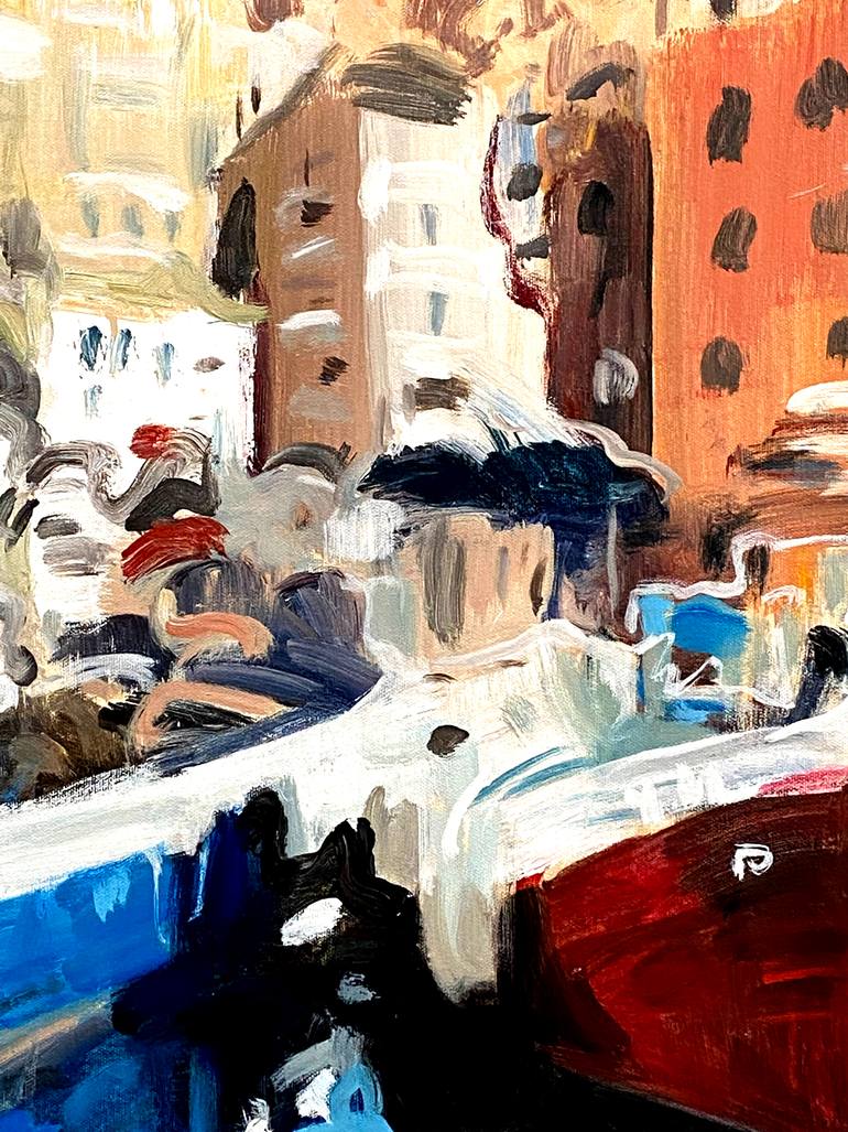 Original Impressionism Boat Painting by Paul Cheng