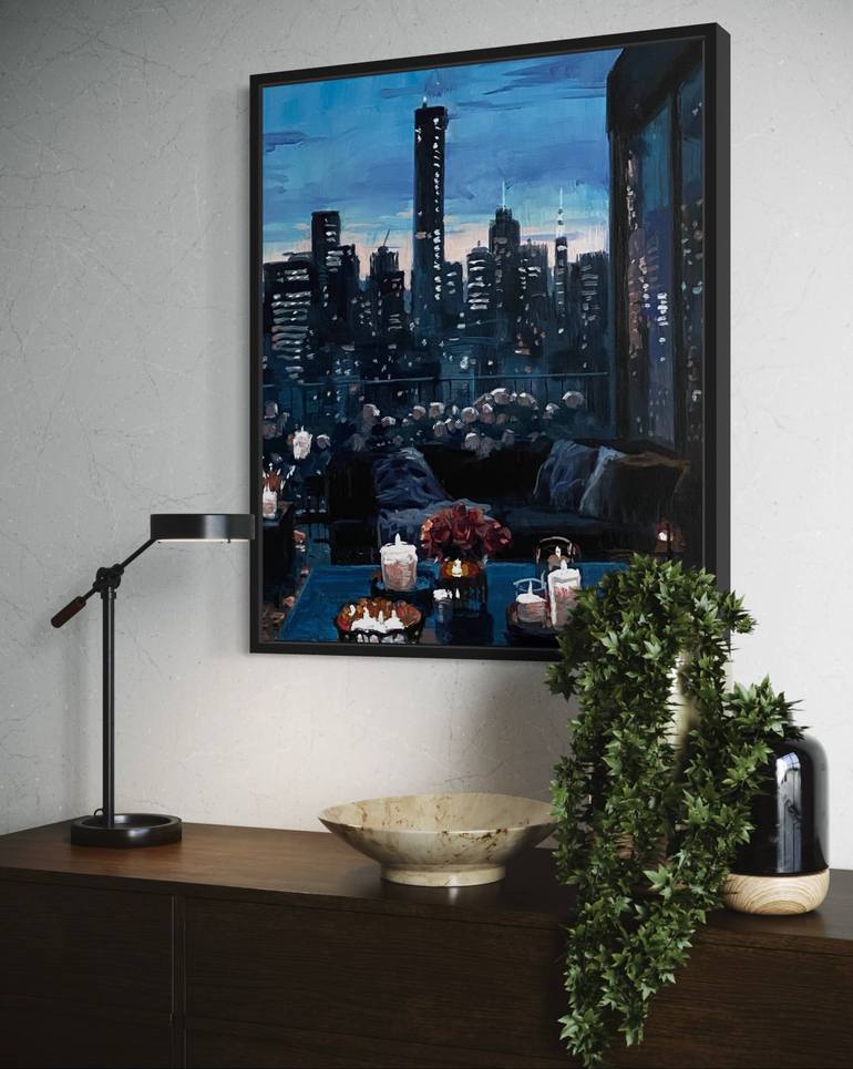 Original Impressionism Cities Painting by Paul Cheng