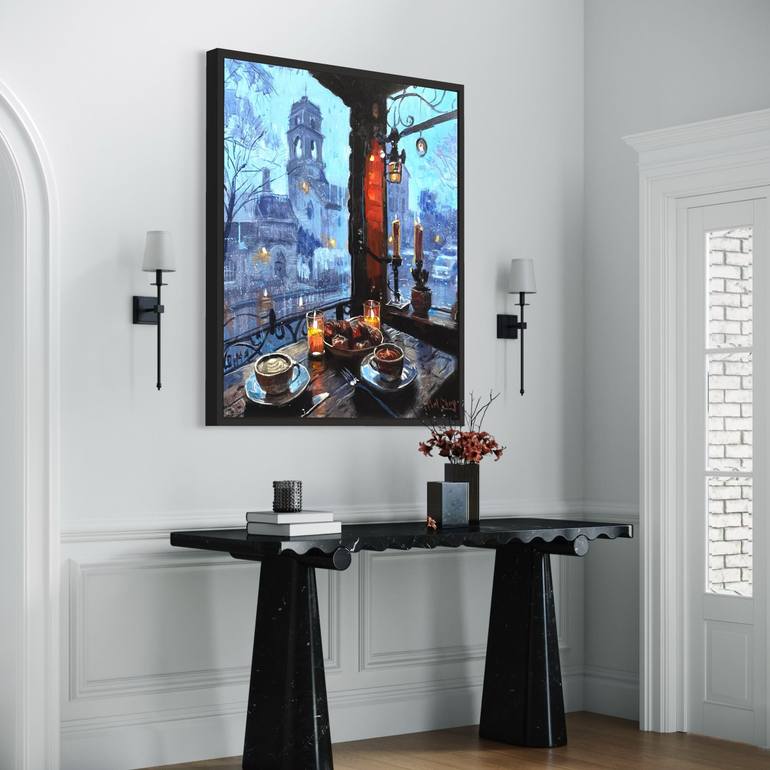 Original Impressionism Architecture Painting by Paul Cheng