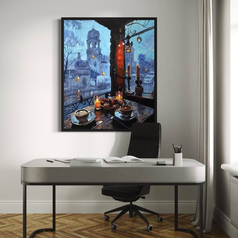 Original Impressionism Architecture Painting by Paul Cheng