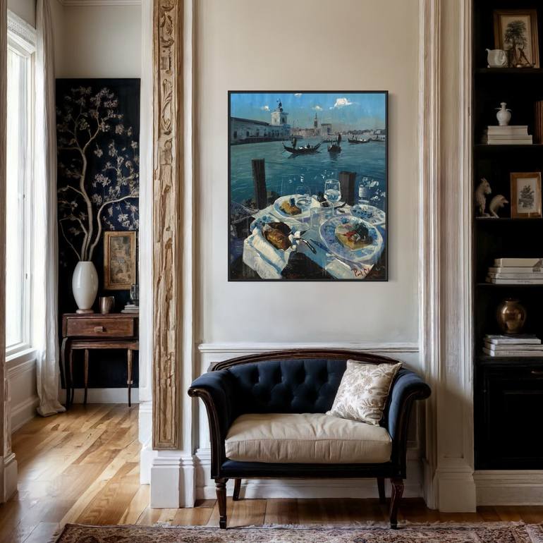 Original Impressionism Architecture Painting by Paul Cheng