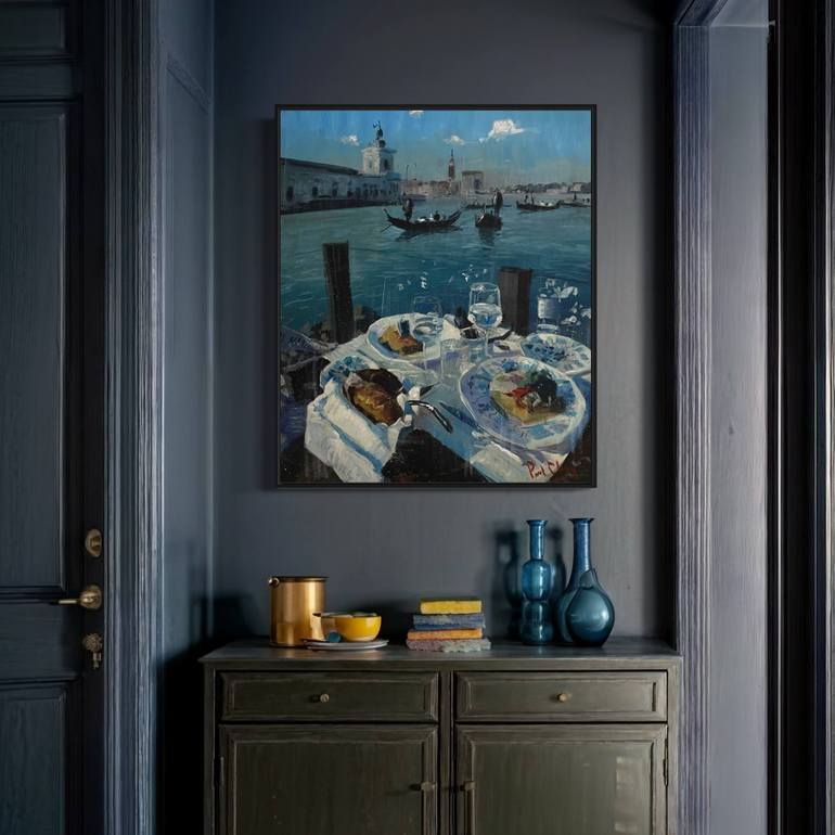 Original Impressionism Architecture Painting by Paul Cheng