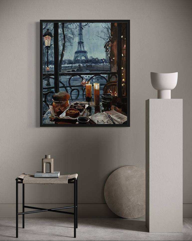 Original Impressionism Architecture Painting by Paul Cheng