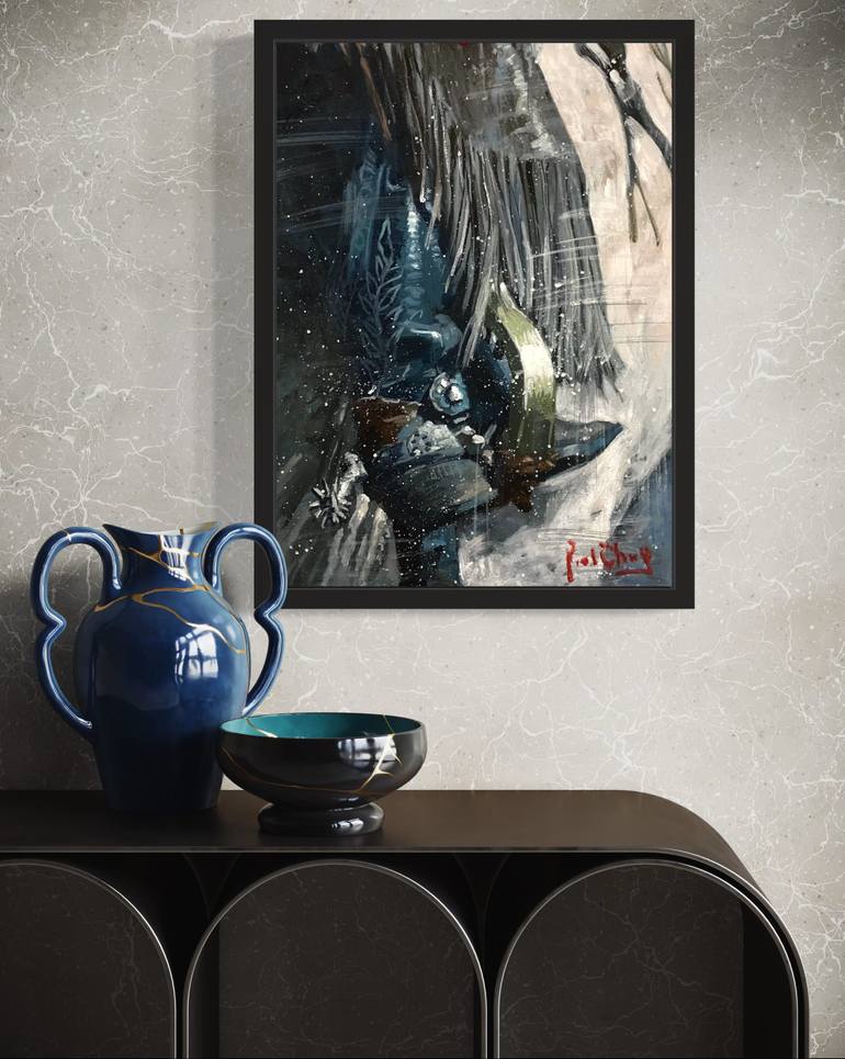 Original Impressionism Men Painting by Paul Cheng