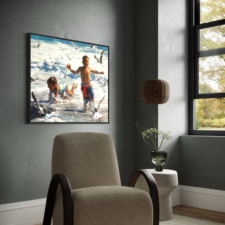 Original Expressionism People Painting by Paul Cheng
