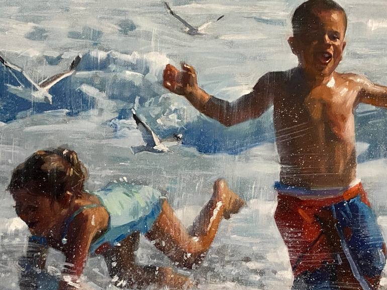 Original Expressionism People Painting by Paul Cheng