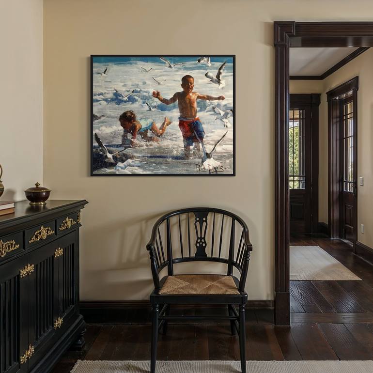 Original Expressionism People Painting by Paul Cheng