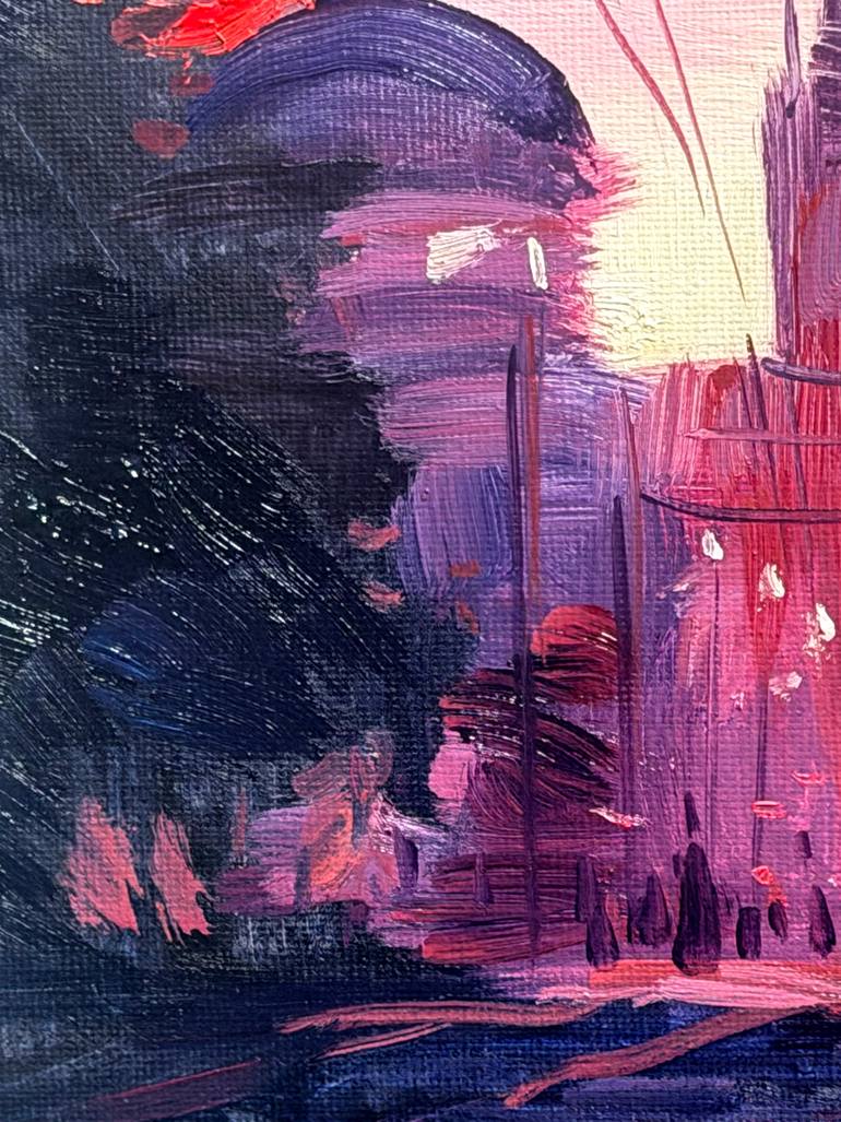 Original Impressionism Cities Painting by Paul Cheng