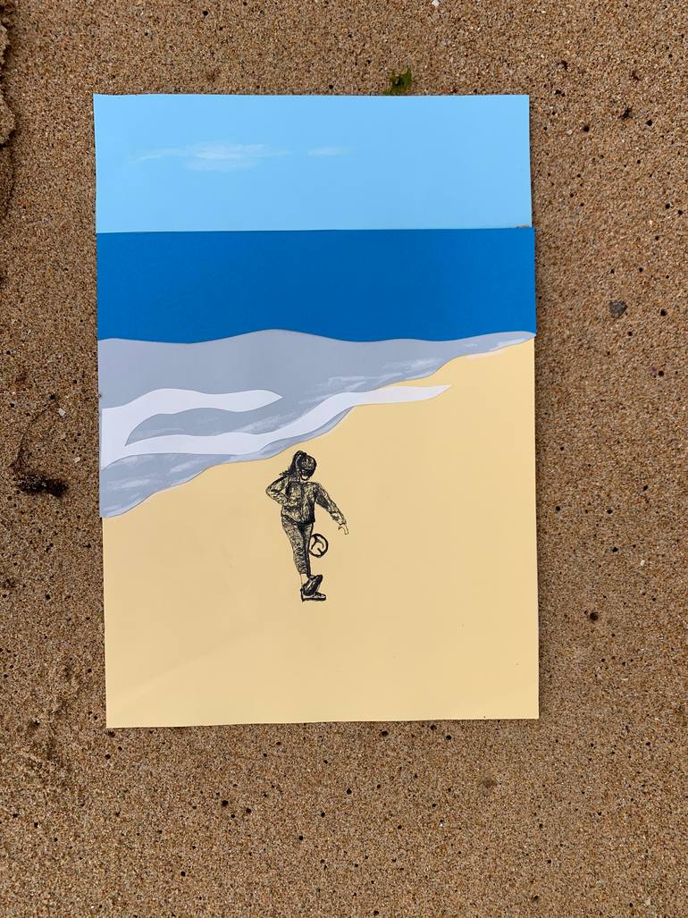 Original Contemporary Seascape Collage by Lina Alves
