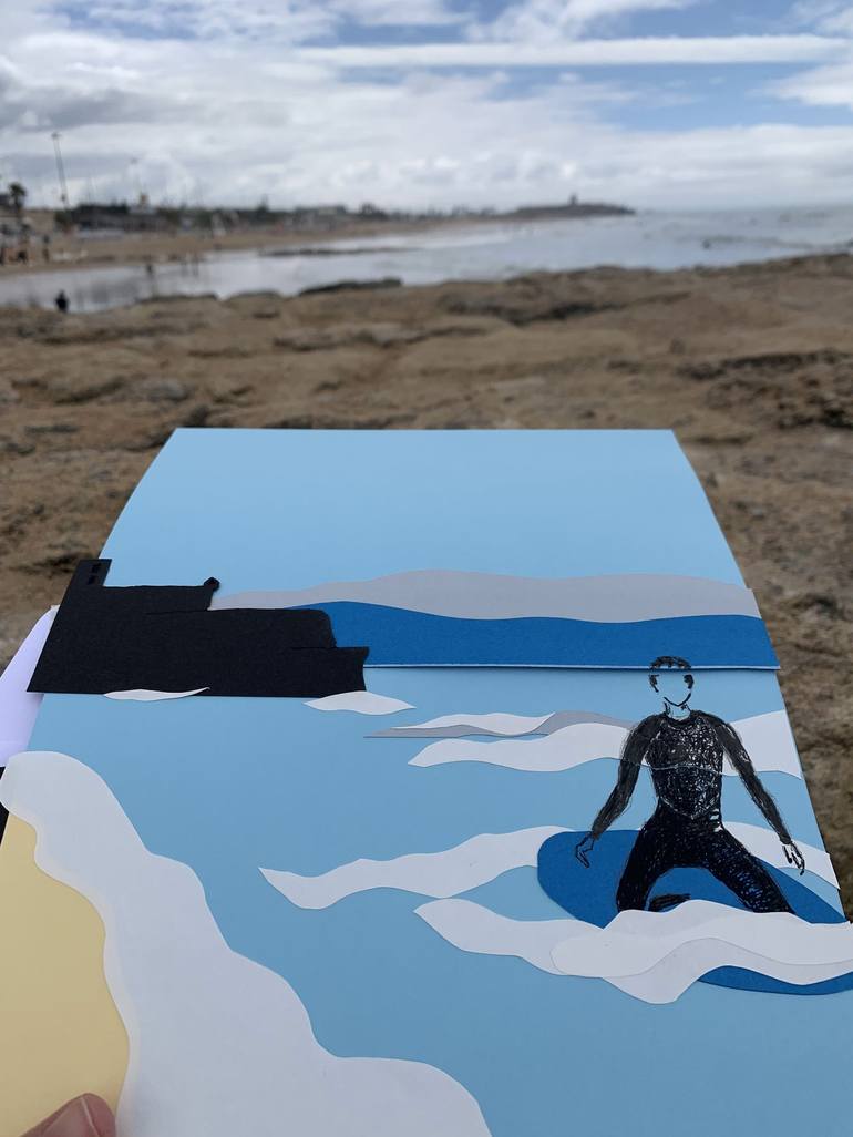 Original Illustration Seascape Collage by Lina Alves