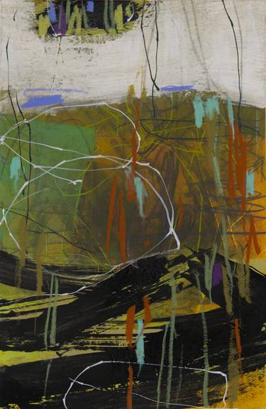 Original Abstract Expressionism Abstract Mixed Media by Jacques Pilon