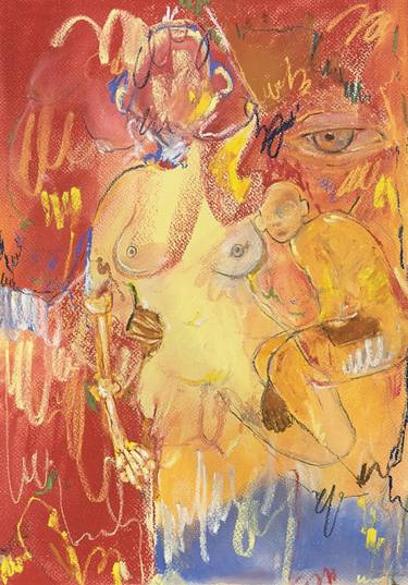 Original Abstract Expressionism Women Paintings by Derick Gnonlonfoun