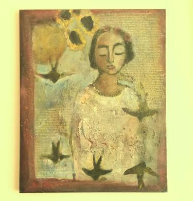 Original Symbolism Women Painting by aubrey stevens