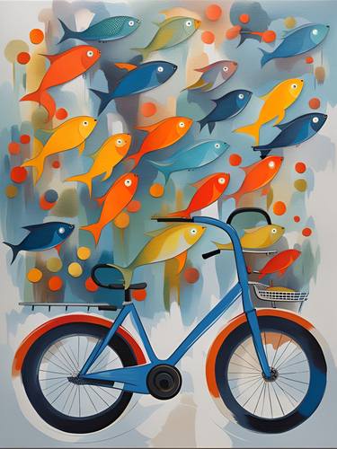 Original Pop Art Bicycle Digital by Marlin Greene