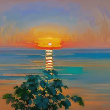 Original Impressionism Beach Digital by Marlin Greene