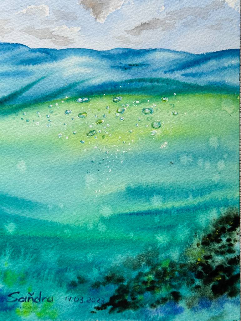 Original Photorealism Water Painting by Oleksandra Padushyna