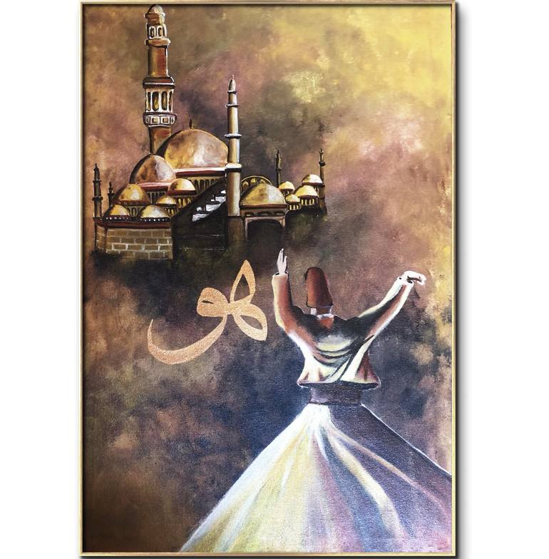 Original Abstract Calligraphy Painting by Fatimah Ali